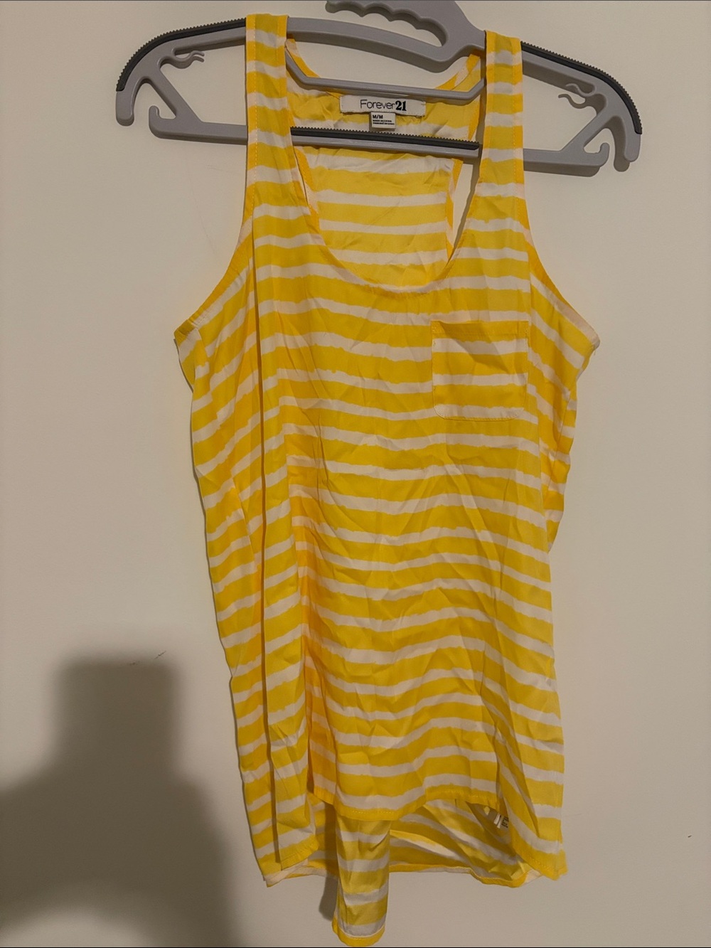 Forever 21 Yellow & White Striped Tank